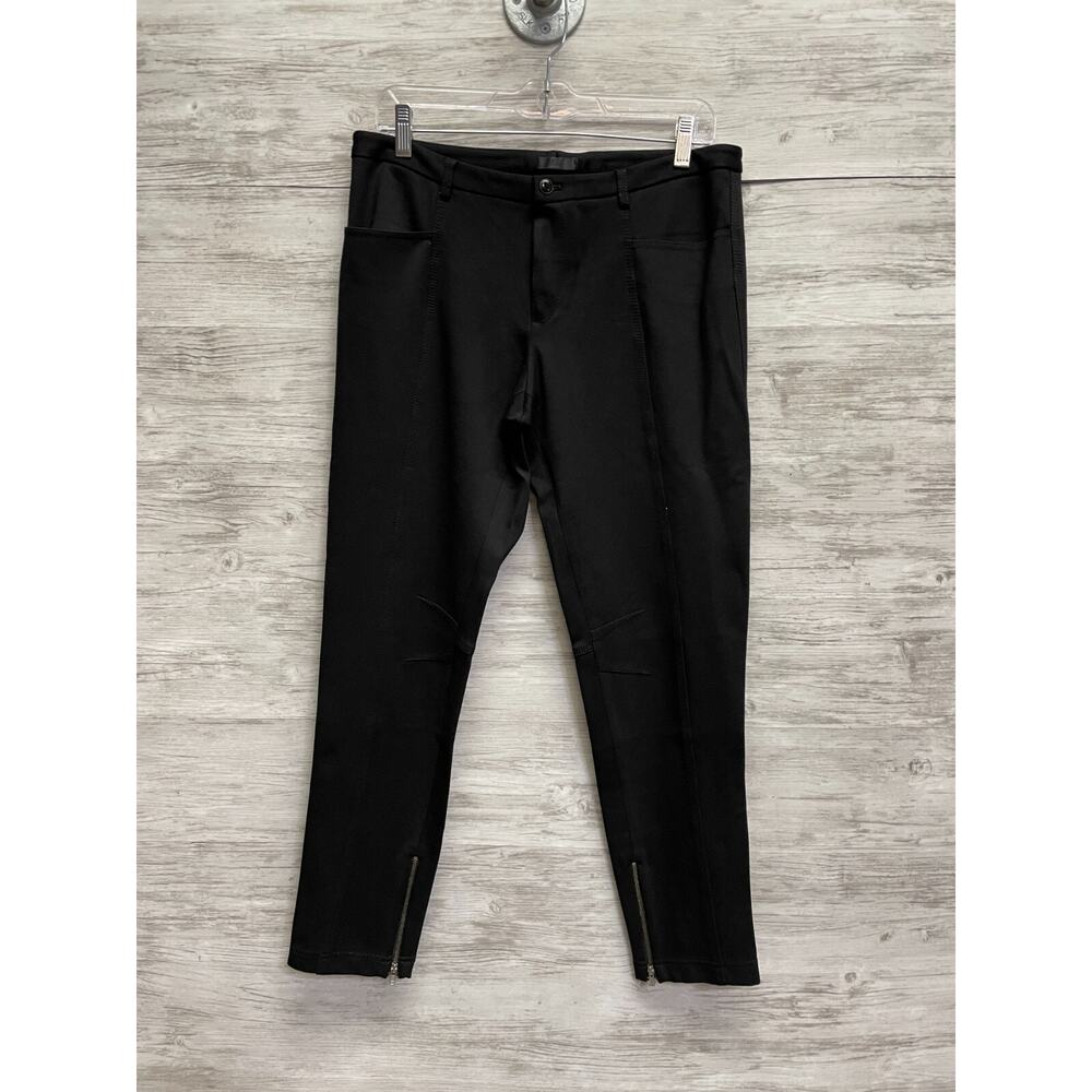 ATM Anthony Thomas Melillo Womens Black Ankle Zip Cropped Tapered Pants Size 10